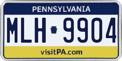 PA license plate MLH9904