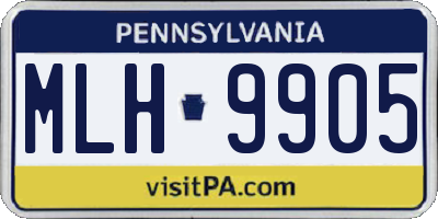 PA license plate MLH9905