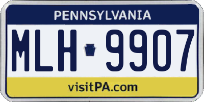 PA license plate MLH9907