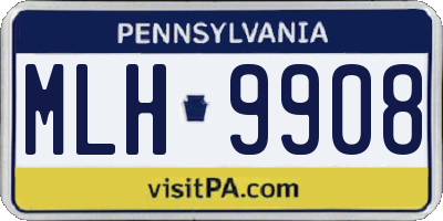 PA license plate MLH9908