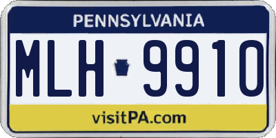PA license plate MLH9910