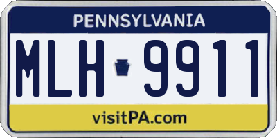 PA license plate MLH9911