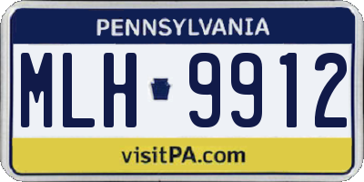 PA license plate MLH9912