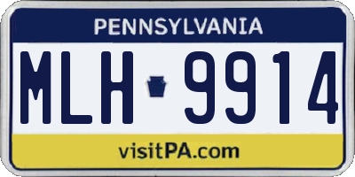 PA license plate MLH9914