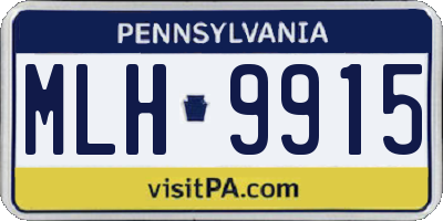 PA license plate MLH9915