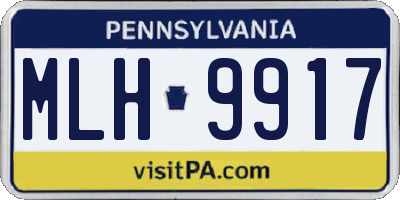PA license plate MLH9917