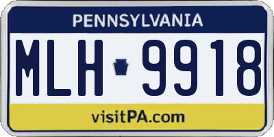 PA license plate MLH9918