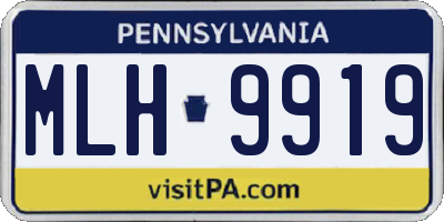 PA license plate MLH9919