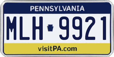 PA license plate MLH9921