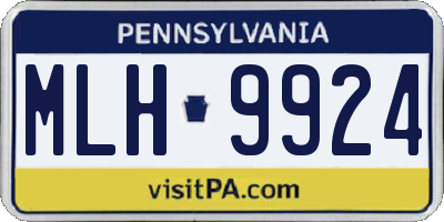 PA license plate MLH9924