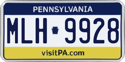 PA license plate MLH9928