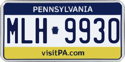 PA license plate MLH9930