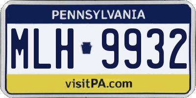 PA license plate MLH9932
