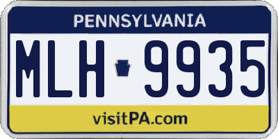 PA license plate MLH9935