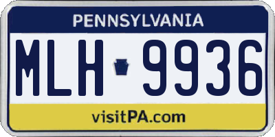 PA license plate MLH9936