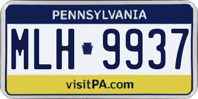 PA license plate MLH9937