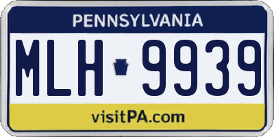 PA license plate MLH9939