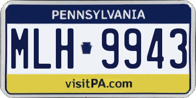 PA license plate MLH9943