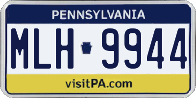 PA license plate MLH9944