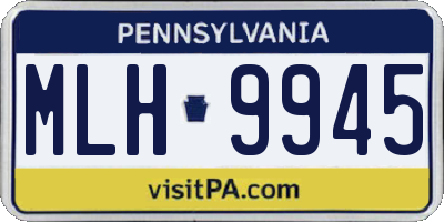 PA license plate MLH9945