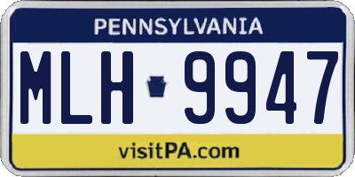 PA license plate MLH9947