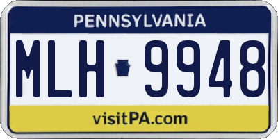 PA license plate MLH9948