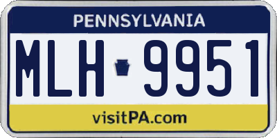PA license plate MLH9951