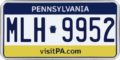 PA license plate MLH9952