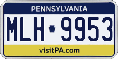 PA license plate MLH9953