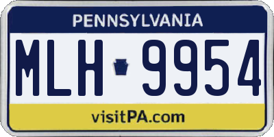 PA license plate MLH9954