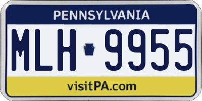 PA license plate MLH9955