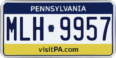PA license plate MLH9957