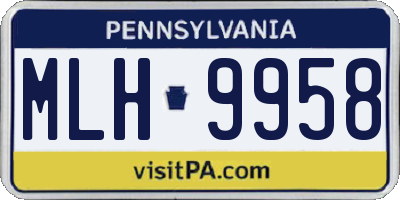 PA license plate MLH9958