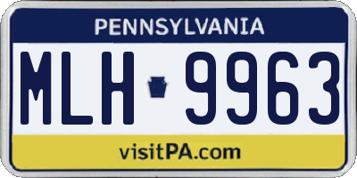 PA license plate MLH9963