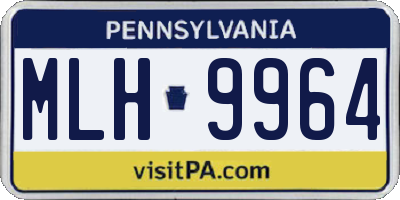 PA license plate MLH9964