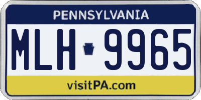 PA license plate MLH9965