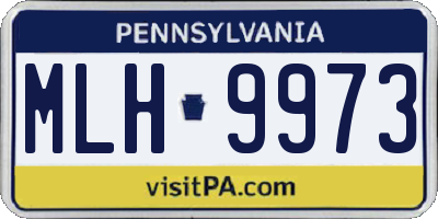 PA license plate MLH9973