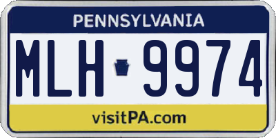 PA license plate MLH9974