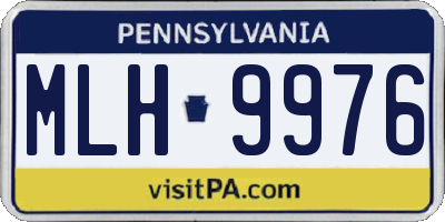 PA license plate MLH9976