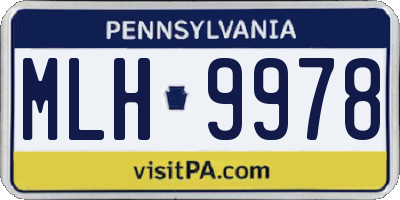 PA license plate MLH9978