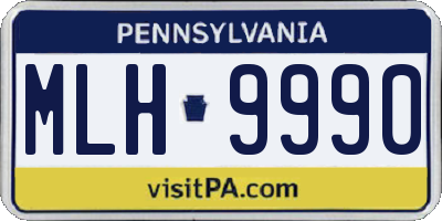 PA license plate MLH9990