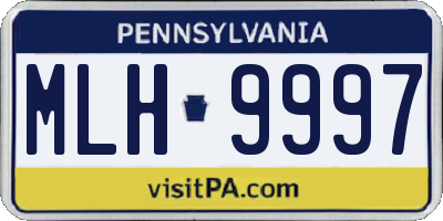PA license plate MLH9997