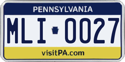 PA license plate MLI0027