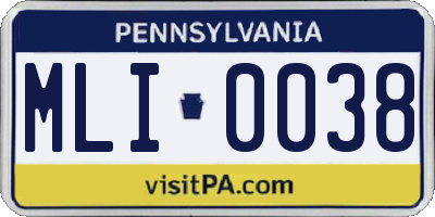 PA license plate MLI0038