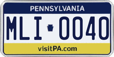 PA license plate MLI0040