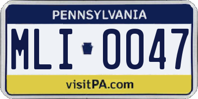 PA license plate MLI0047