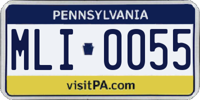 PA license plate MLI0055