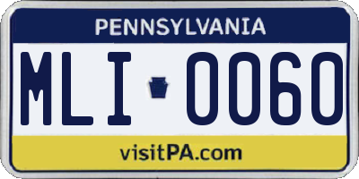 PA license plate MLI0060