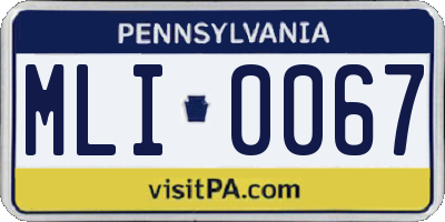 PA license plate MLI0067
