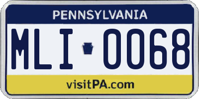 PA license plate MLI0068